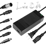 42V 2A Universal Charger 5 in1 Plugs with DC 5.5 * 2.1mm, 8mm/12mm 3 Prong, RCA & 3-Pin XLR Plugs fo