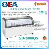 [ Ready] Gea Sd-2000Qs Freezer Box Pintu Kaca Sliding/Chest Freezer /