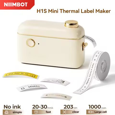 Niimbot H1S Mini Thermal Label Maker Pocket Inkless Label Printer Wirless Smart Printing Machine DIY