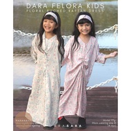DARASARA Dara Felora Kids | Ironless Floral Ruched Kaftan Dress | Raya Haji 2022 Collection