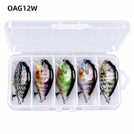 OAG12W 5PCS Wobbler Fishing Lure, with Hook ABS Swimbait Lures, Lifelike with  Eyes 6cm 14.7g Fishin