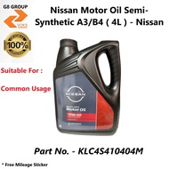 Nissan Semi-Synthetic 10W40 Engine Oil A3/B4 ( 4L ) - KLC4S410404M