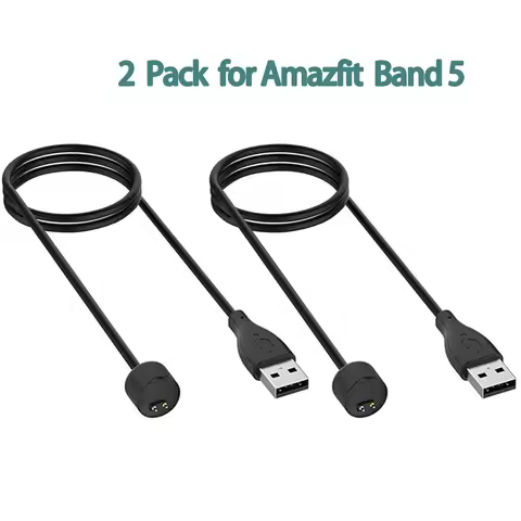 2 Pack for Amazfit Band 5 Xiaomi Mi Band 7/6/5 USB Smart Watch Charger Replacement Charger Charging 