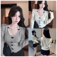 Bow Knot Knitwear Women Halterneck Top Lace Sweater