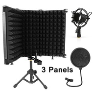 Foldable Pop Filter Microphone Wind Screen Shield Noise Reduction Panel Condenser Microphone Stand f