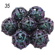 new Polyhedral Spherical Hollow Metal Dice Set for Role Playing Game New Eye Flying Dragon D & D Dic