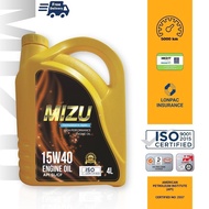 Mizu Mineral Engine Oil - 15W40 4L  Minyak hitam