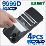 BSJDT 4PCS Full Cover Hydrogel Film For iPhone 13 12 11 14 Pro Max 8 Plus Screen Protector 13 Mini XS Max XR SE 2020 Phone Accessories JEDDG