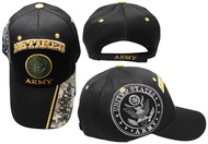 Retired Army Black w/ Seal Embroidered Baseball Cap Hat USA US Military Retired Army Black w/ Seal E