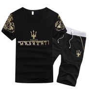 Top + quần "quần áo thể thao cho nam áo thun phiên bản Hàn Quốc cho mùa hè Bộ com lê Ngắn Tay Nam ch