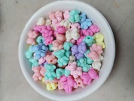 Mote Manik manik Warna Macaron Terasa Manik-Manik Karet Lacquer Manik-Manik Lubang Lurus DIY Gantung