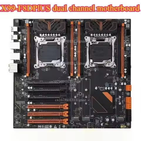FOR X99 F8D PLUS LGA 2011-3 XEON X99 Motherboard with E5 2680 V4*2 with 4*32G DDR4 RECC memory combo