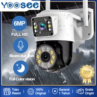 YOOSEE กล้องวงจรปิดกลางแจ้ง WiFi 6MP เลนส์คู่กล้อง IP กันน้ำ 360 ° PTZ กล้อง HP ระยะไกลรับประกัน 1 ป