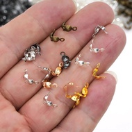 200pcs Top Quality Clamshell Calotte Crimp End Cap Open Bead Cover  Gold Plated  Bead for Jewelry Cr