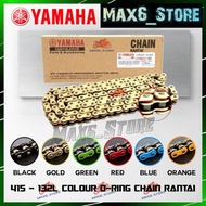 YAMAHA CHAIN 415-132L 100% ORIGINAL CHAIN RACING O-RING COLOUR CHAIN RANTAI MOTOR WARNA GREEN ORANGE