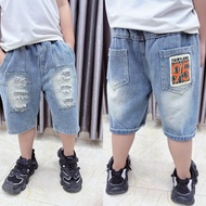 [M3808] Korean Style Ripped Jeans Shorts for Boys 14-57KG Made of Durable Ripped Jeans, Easy to Wash