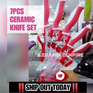 HOT! 7PCS CERAMIC KNIFE SET WITH BLOCK / SET PISAU SERAMIK WITH RACK  / KITCHEN KNIFE SET