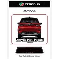 Acrylic Car Number Plate Rear board full Perodua ATIVA logo for Perodua Ativan New Product