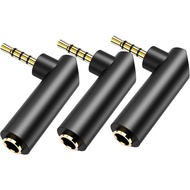 BERLAT Penyesuai Audio Sudut 3.5mm Lelaki ke Perempuan, Penyambung Aux Jack Stereo TRS Bersalut Emas