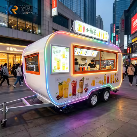 Full Kitchen Equipment Commercial Food Truck Outdoor Mobile Food Truck Trailer Hot Dog Fast Food Tru