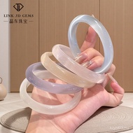 Hot Sale White Moonlight Bracelet Opal Bracelet Standard Style Ice Chalcedony Agate Flat Round Beaut