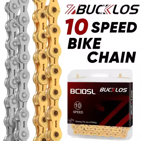 BUCKLOS 10 Speed Bike Chain Durable Ultralight Road Mountain Bike Chain 116 Links Solid/Hollow MTB C