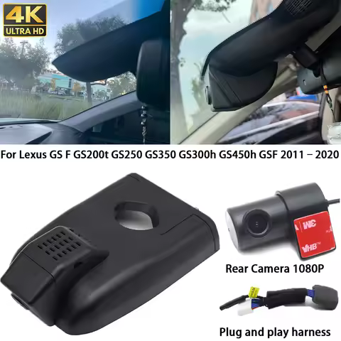 For Lexus GS F GS200t GS250 GS350 GS300h GS450h GSF 2011~2020 4K Dash Cam Front Rear Camera DVR Plug