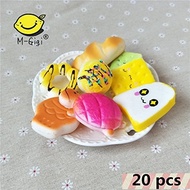 Random 20 pcs Squishy Cream Scented Slow Rising Kawaii Simulation bread children toy Jumbo Medium Mi