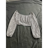 Second-Hand Crop Top lovito Brand Bust 34-36 Long Sleeves Side Zipper