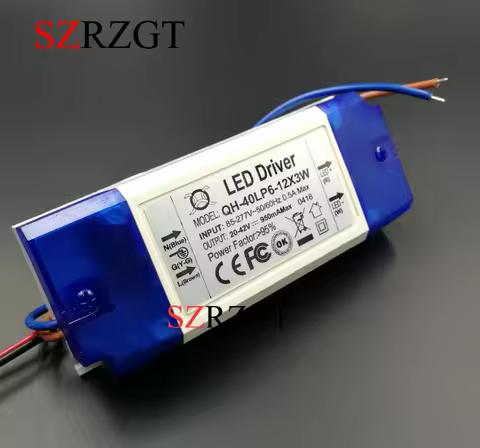 6-12x3W 950mA LED Driver 20W 30W 40W DC20-42V High Power LED Powr Supply For Floodlight T6 L2 U2 XPG