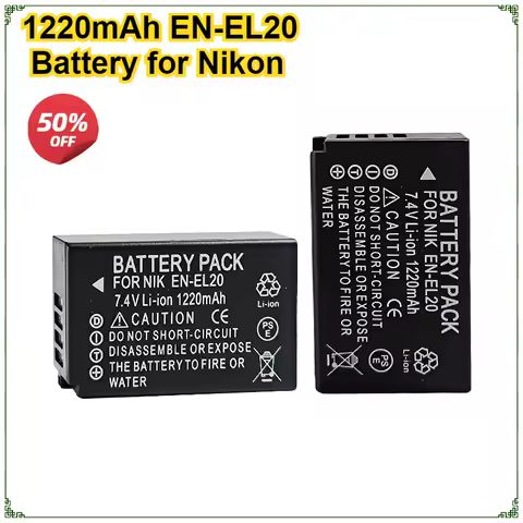 1220mAh EN-EL20 EN-EL20A Batteries for Nikon Coolpix P1000 DL24-500 Nikon 1 J1 J2 J3 S1 V3 AW1 Nikon