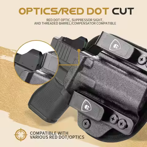 For Glock 43X /Glock 43X MOS /Glock 43,Hybrid Kydex & Nylon Holster,Optics Cut&Open Muzzle,Concealed
