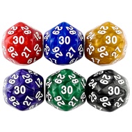 1Pc Polyhedral D30 Dice Acrylic Marble Effect for Board Game Accessories for DND TRPG COC