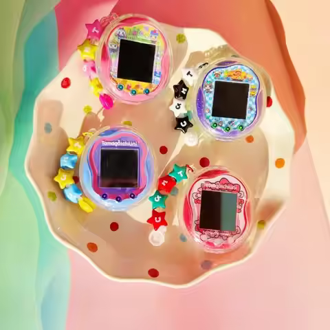 New Tamagotchi Uni Transparent Tpu Soft Case Sparkling Clear Shell Shockproof With Lanyard And Charg
