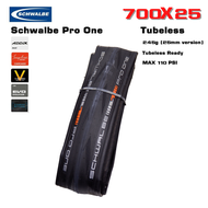 ยางนอกจักรยานเสือหมอบ Schwalbe Pro One Tubeless สีดำ สีคลาสสิค 700X25 700X28