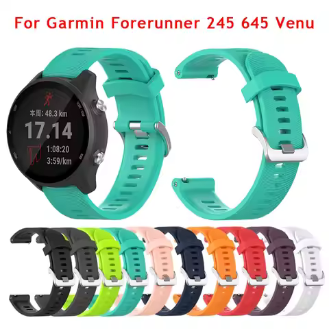 20mm Watch Strap for Garmin Forerunner 245 245M 645 Wrist Smartwatch Band Silicone For Vivoactive3 3