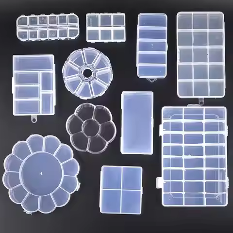 Transparent Plastic Storage Jewelry Box Organizer Adjustable Container For Beads Earring Box Jewelry