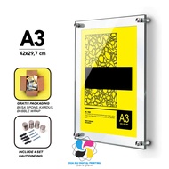 Acrylic Wall Frame A3 Acrylic Wall Photo Frame/ Clear/ 2 mm/