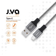 J.VA Tech Type-C 1.0m, Braided Charging & Data Cable Black