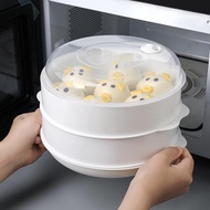 Multi-Layer Round Microwave Oven Steamer For Dumplings Plastic Food Tray Rice Cooker Steaming Grid Kitchen Cooking Essories