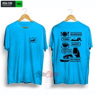 Kaos Baju Keren Distro MANGAN TURU POSTING BAYARAN iki uripku Atasan laki laki Remaja Pria Wanita Ce