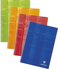 Clairefontaine 4 x A4 Spiral Notepad 21 x 29.7 cm 100 Pages Squared White Paper 90g Laminated Card R