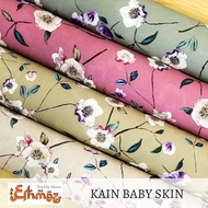 Baby Skin🌷READY STOCK🌷Kain Pasang Printed Bunga Bidang 45 White & Purple