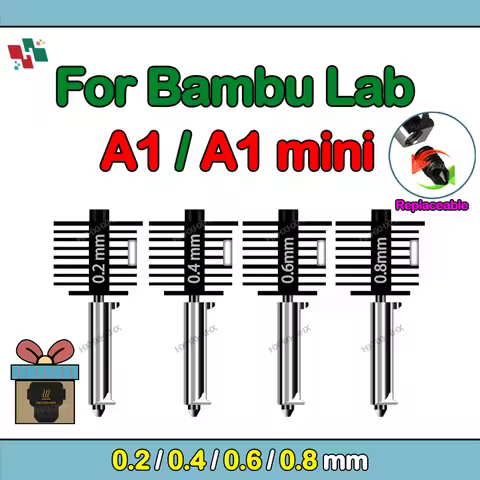For Bambu Lab A1 mini Hotend Kit with 0.2/0.4/0.6/0.8mm Hardened steel Nozzle For Lab A1 Replace Hot