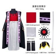 New  ✨ Demon Doma Douma Cosplay Costume Wig Fan Sets Kimetsu No Yaiba Outfit Halloween Anime Douma K
