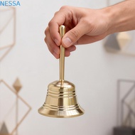 NESSA Solid Brass Call Bell, Sound-producing Polishing Hand Bell, Exquisite Crisp Sound with Bell Cl