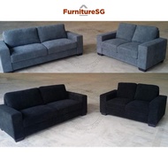 Black/Grey Fabric Sofa (2 or 3 Seater)