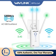 WAVLINK AC1200 WiFi Range Extender, 5GHz+2.4GHz Dual Band WiFi 5 Repeater with 4x5dBi High Gain Ante