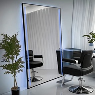 With Hair Salon Hair Salon Lamp Mirror Salon Haircut Barber Shop Mirror Table Aluminum Alloy Dedicat