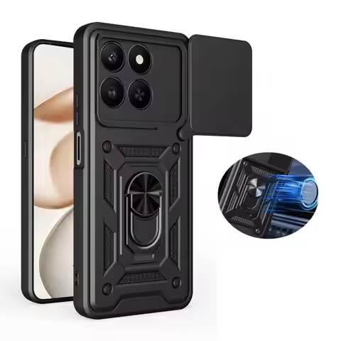 Magnetic Ring Holder Shockproof Armor Case For Honor 400 Smart 5G X7D 4G Camera Protect Cover For Ho